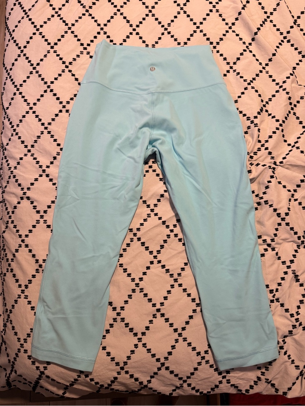 Lululemon Double Align Mint Blue Cropped Leggings - Picture 2 of 3